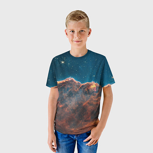 Детская футболка Туманность Киля наблюдаемая телескопом Уэбба / 3D-принт – фото 3