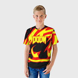Футболка детская Doom eternal fire storm, цвет: 3D-принт — фото 2