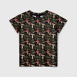 Футболка детская Goblincore - мухоморы, цвет: 3D-принт