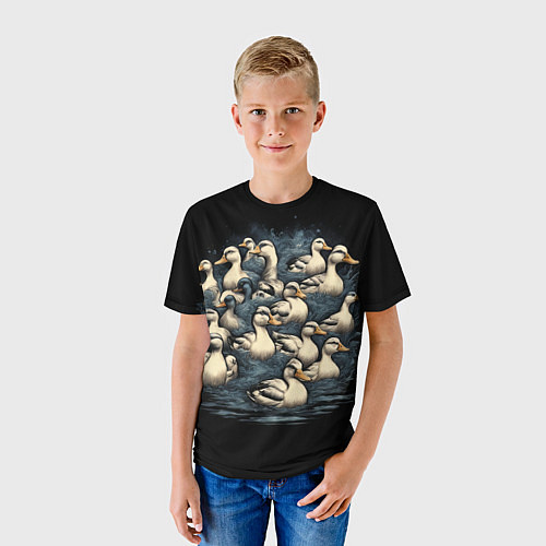 Детская футболка Утки в пруду / 3D-принт – фото 3