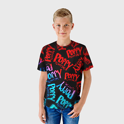 Детская футболка Хагги ваги неон градиент / 3D-принт – фото 3