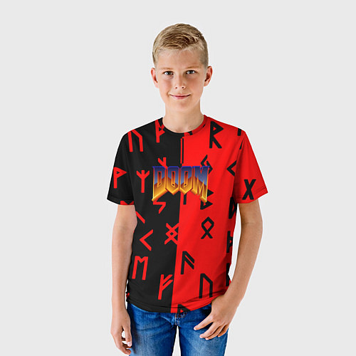 Детская футболка Дум палач рока символика / 3D-принт – фото 3