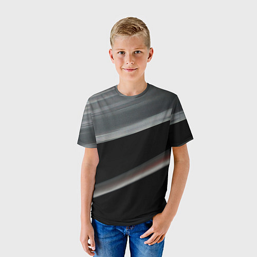 Детская футболка Black grey abstract / 3D-принт – фото 3
