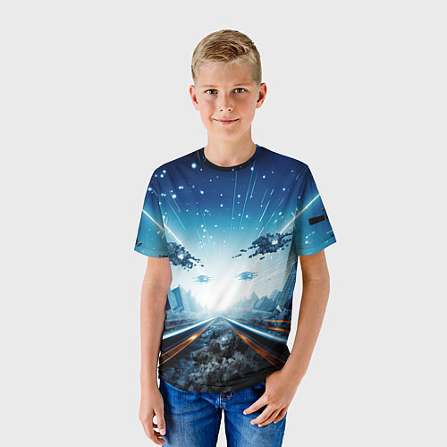 Детская футболка Космическая абстракция / 3D-принт – фото 3
