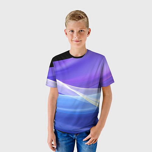 Детская футболка Фиолетовая и голубая абстракция / 3D-принт – фото 3
