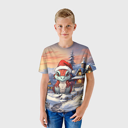 Детская футболка Красный дракончик 2024 / 3D-принт – фото 3