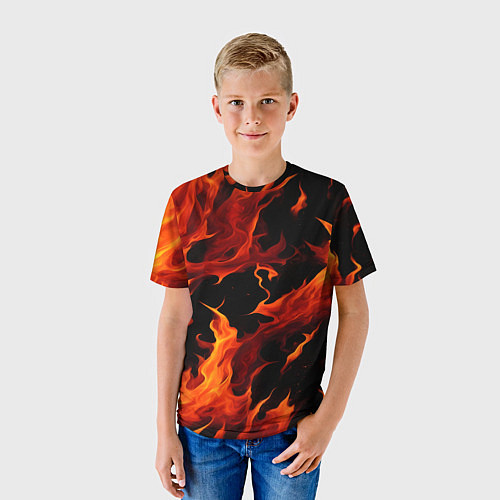 Детская футболка Пламя в темноте / 3D-принт – фото 3