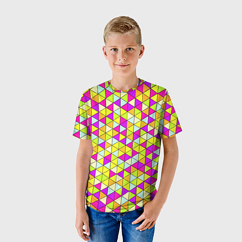 Детская футболка Треугольный витраж / 3D-принт – фото 3