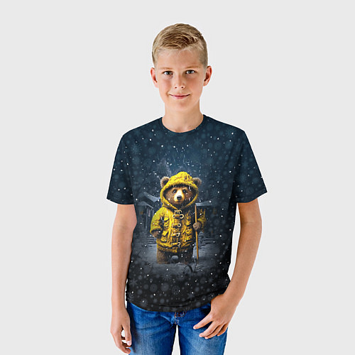 Детская футболка Медведь зимой / 3D-принт – фото 3