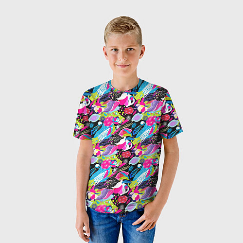 Детская футболка Цветочный листопад / 3D-принт – фото 3