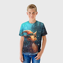 Футболка детская Дракон под снегом, цвет: 3D-принт — фото 2