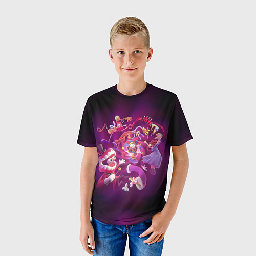 Детская футболка Удивительный цифровой цирк арт / 3D-принт – фото 3