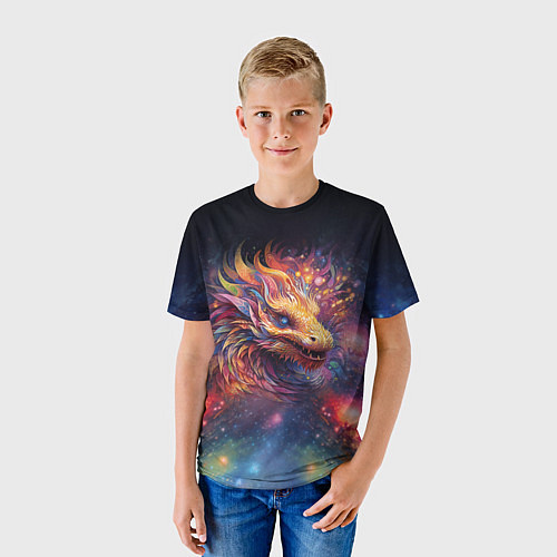 Детская футболка Космический дракон - символ года / 3D-принт – фото 3