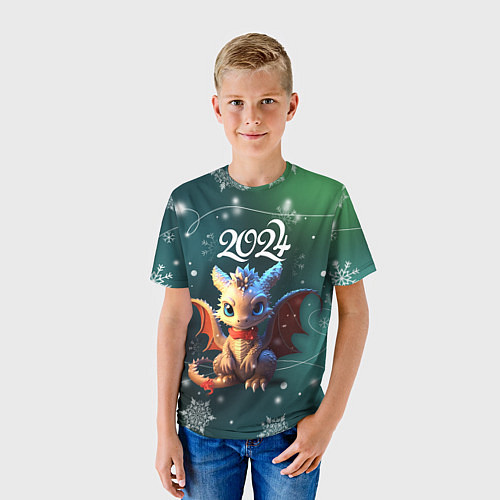 Детская футболка Дракоша - символ года / 3D-принт – фото 3