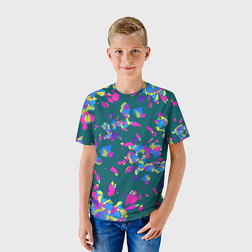 Детская футболка Абстрактные лепестки / 3D-принт – фото 3