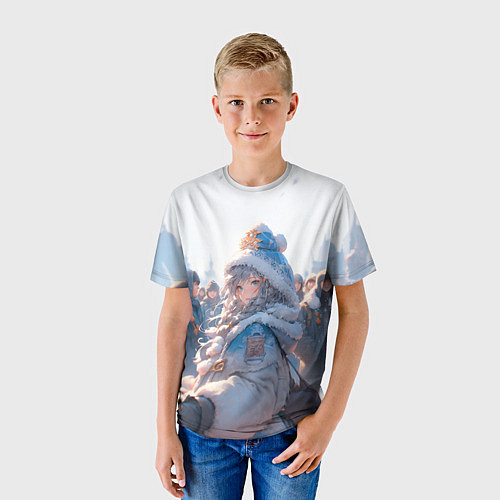 Детская футболка Аниме Снегурочка / 3D-принт – фото 3
