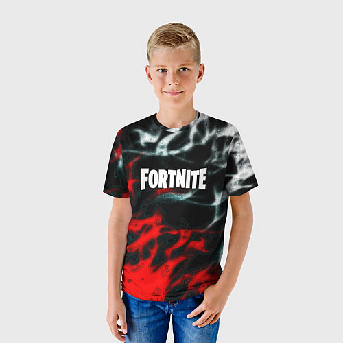 Детская футболка Fortnite flame abstract / 3D-принт – фото 3