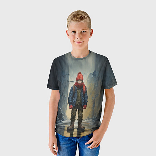 Детская футболка Юный хулиган в тяжелых ботинках / 3D-принт – фото 3