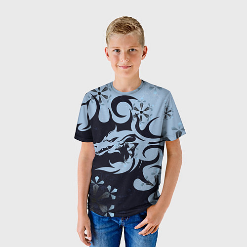 Детская футболка Дракон со снежинками / 3D-принт – фото 3