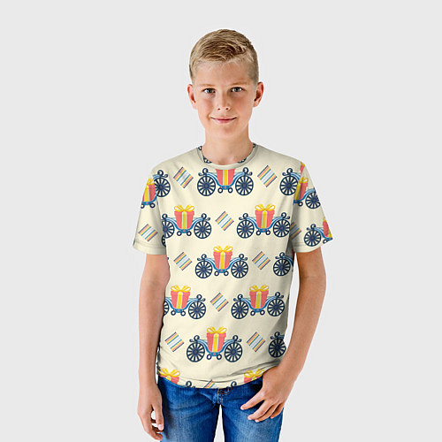 Детская футболка Подарок на карете и ромб / 3D-принт – фото 3