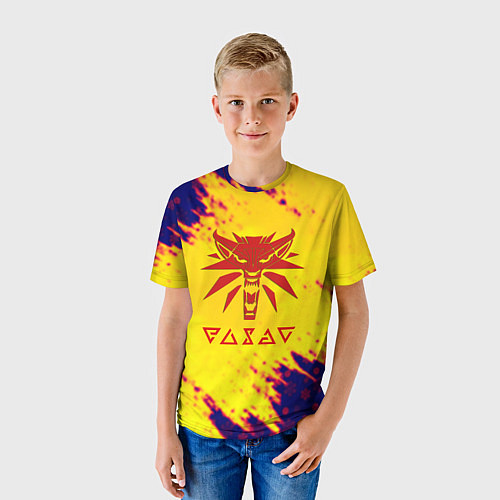 Детская футболка Ведьмак лого зимнее / 3D-принт – фото 3
