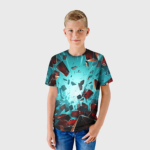 Детская футболка Взрыв абстрактных камней / 3D-принт – фото 3