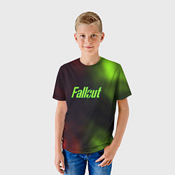 Футболка детская Fallout fire gradient, цвет: 3D-принт — фото 2