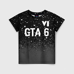 Футболка детская GTA 6 glitch на темном фоне посередине, цвет: 3D-принт