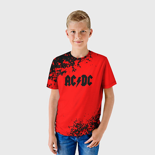 Детская футболка AC DC skull rock краски / 3D-принт – фото 3