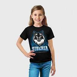 Футболка детская Сибирь - волк, цвет: 3D-принт — фото 2