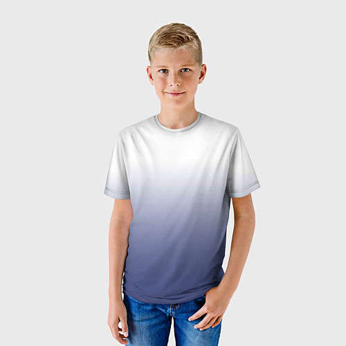 Детская футболка Туманный градиент бело-синий / 3D-принт – фото 3
