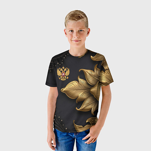 Детская футболка Золотой герб России / 3D-принт – фото 3