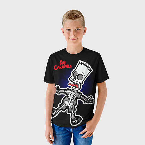 Детская футболка Барт Симпсон под электричеством / 3D-принт – фото 3