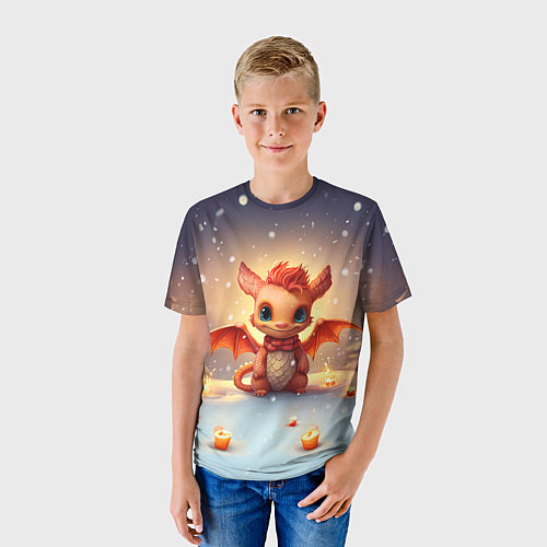 Детская футболка Ветрокрылый огневик дракон / 3D-принт – фото 3