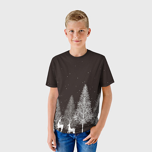 Детская футболка Олени в лесу / 3D-принт – фото 3