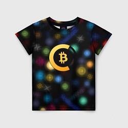 Футболка детская Bitcoin logo criptomoney, цвет: 3D-принт