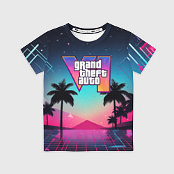 Футболка детская GTA 6 summer abstract, цвет: 3D-принт