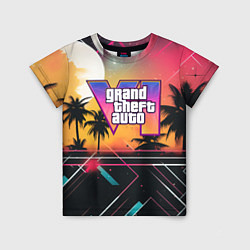 Футболка детская GTA 6 night logo, цвет: 3D-принт