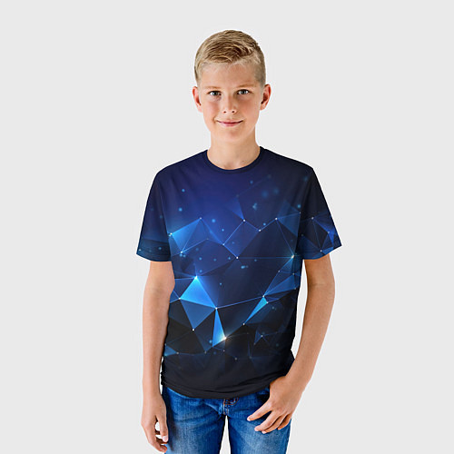 Детская футболка Синяя геометрическая абстракция / 3D-принт – фото 3