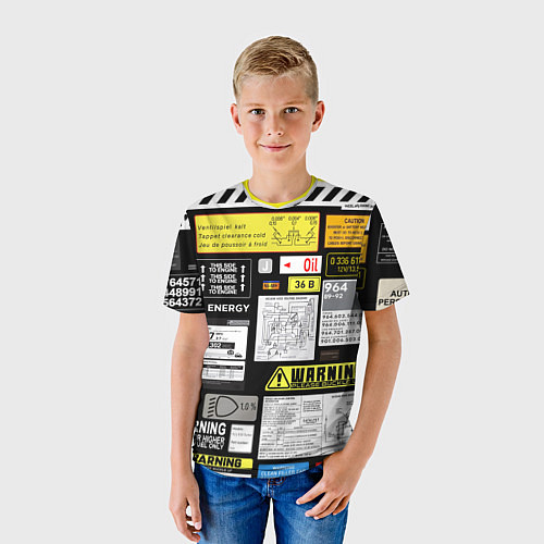 Детская футболка Инженерные знаки / 3D-принт – фото 3