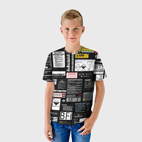 Детская футболка Инженерные шильдики / 3D-принт – фото 3