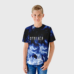 Футболка детская Stalker огненный синий стиль, цвет: 3D-принт — фото 2