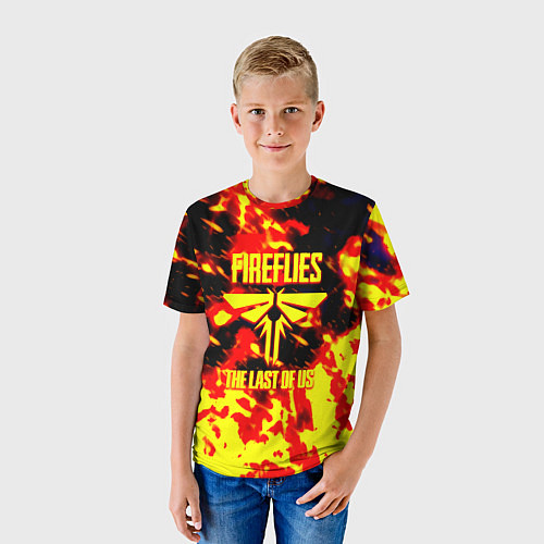Детская футболка The last of us огненное лого цикады / 3D-принт – фото 3