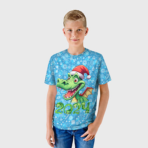 Детская футболка Удивленный дракон 2024 / 3D-принт – фото 3
