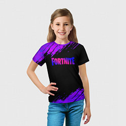 Футболка детская Fortnite epic games neon, цвет: 3D-принт — фото 2