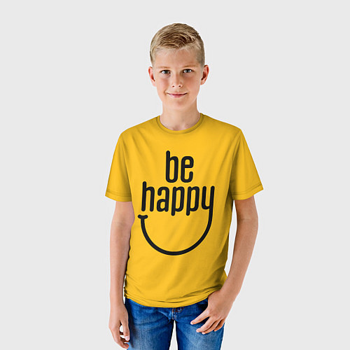 Детская футболка Smile - be happy / 3D-принт – фото 3