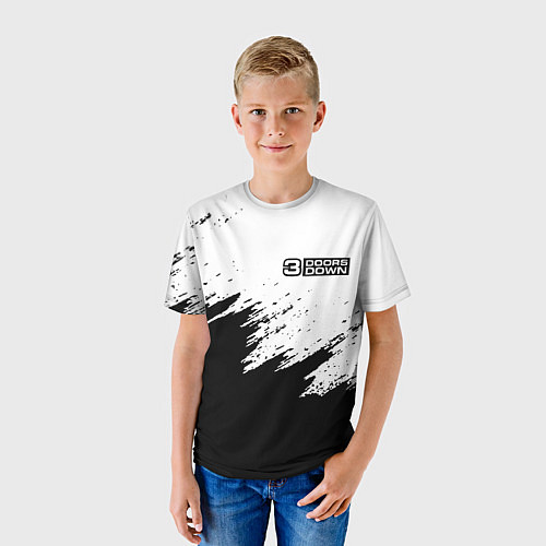 Детская футболка 3Doors down штрихи красок / 3D-принт – фото 3