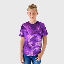 Футболка детская Фиолетовая фрактальная абстракция, цвет: 3D-принт — фото 2
