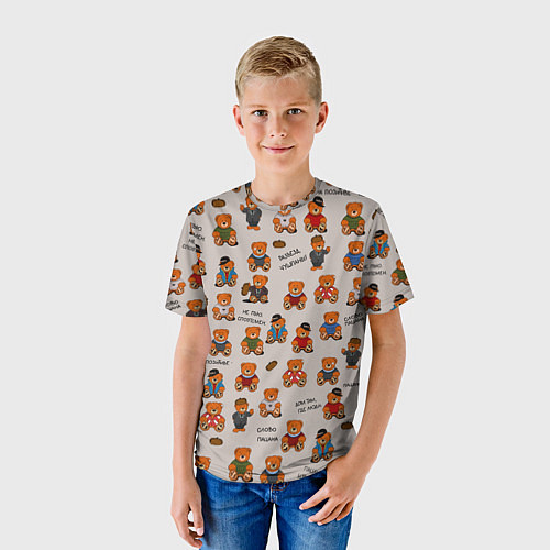 Детская футболка Персонажи слово пацана - мишки / 3D-принт – фото 3