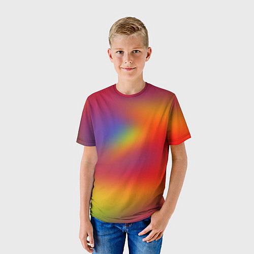 Детская футболка Цвета радуги радужный фон / 3D-принт – фото 3